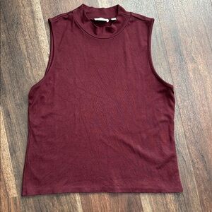 Cyrus Essentials Sleeveless Turtleneck, Burgundy